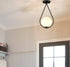 Modern Globe Opal Glass Semi Flush Ceiling Light, Black